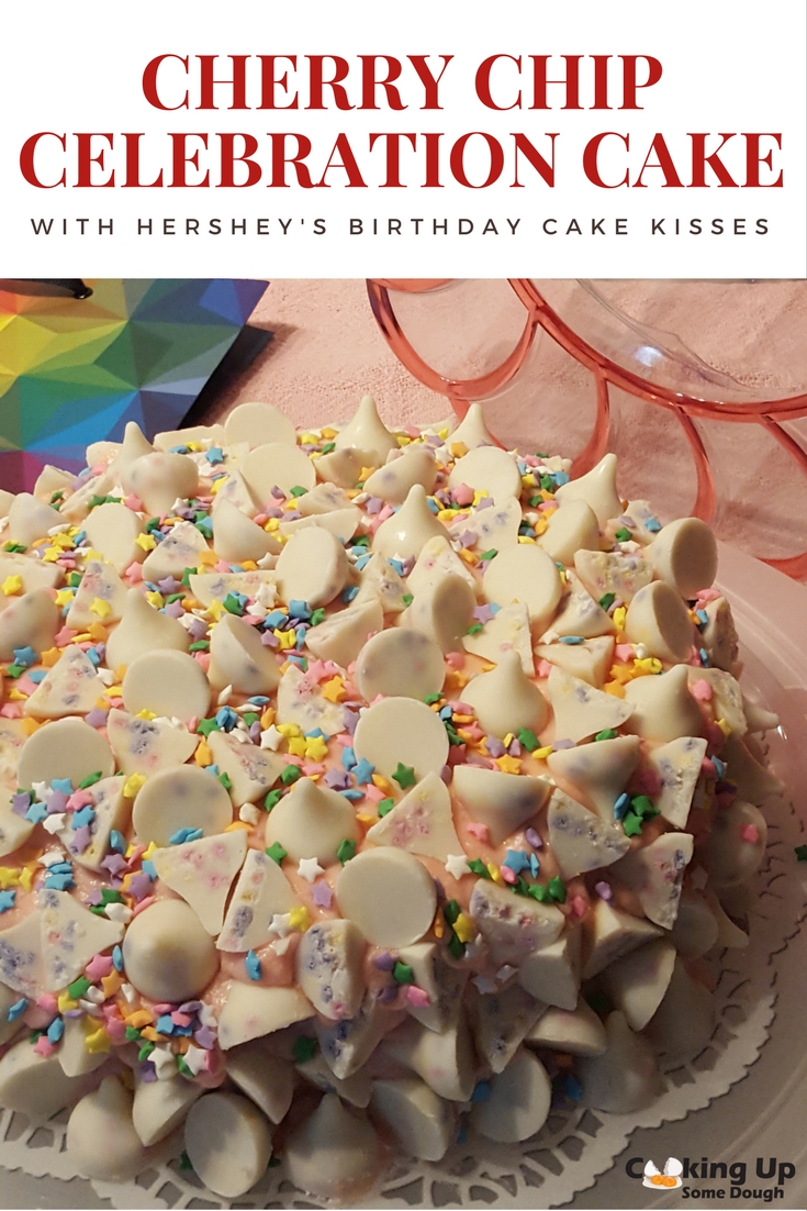 Cherry Chip Celebration Cake with Hershey's Birthday Cake Kisses